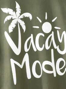 Tops con gái lớn Lá thư Nhiệt đới Giải trí - xanh quân đội - Xem 3