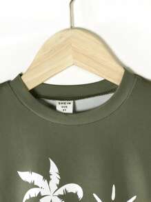 Tops con gái lớn Lá thư Nhiệt đới Giải trí - xanh quân đội - Xem 5