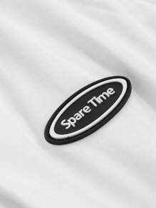 DAZY Áo thun nữ Đắp vá Lá thư Giải trí - trắng - Xem 6