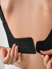 DAZY Letter Graphic Bra - Black - View 5