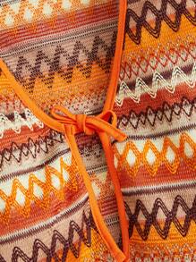 SHEIN Cô gái Tween Cami ngọn & Quần ống loe & Tie Trước Áo khoác - Nhiều màu - Xem 3