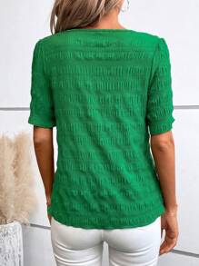 SHEIN LUNE Vòng liên Ống tay áo Áo sơ mi - màu xanh lá - Xem 2