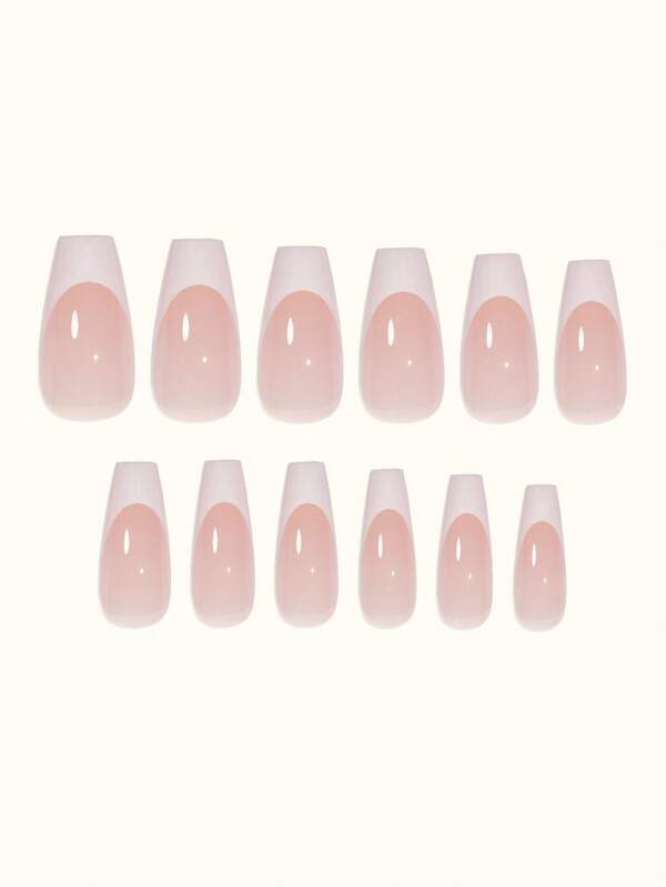 24pcs Two Tone Fake Nail With Doublesided Tape SHEIN USA