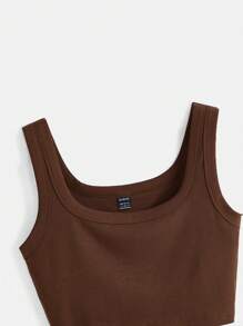 SHEIN BASICS Solid Crop Tank Top