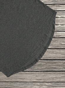 Manfinity Dauomo Men High Low Hem Tee - Dark Grey - View 5