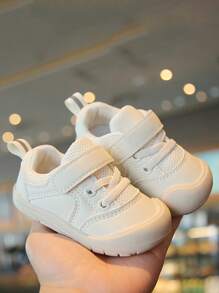 1雙春夏季柔軟舒適的幼兒男童魔鬼氈運動鞋 - 米色 - 查看 1