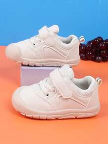 1雙春夏季柔軟舒適的幼兒男童魔鬼氈運動鞋 - 米色 - 查看 3