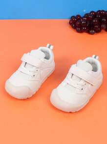 1雙春夏季柔軟舒適的幼兒男童魔鬼氈運動鞋 - 米色 - 查看 4