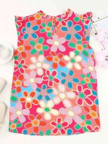 DOKOTOO Floral Print Ruffle Trim Blouse - Multicolor - View 8