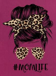 SHEIN LUNE Camiseta con estampado de figura y letra