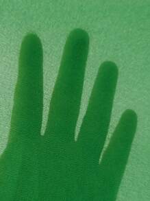 SHEIN Privé Solid Asymmetrical Hem Sleeveless Blouse - Green - View 7