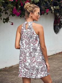 EURMUSE Paisley Print Halter Neck Dress - Multicolor - View 2
