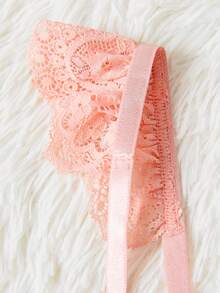 Sujetador con encaje floral ribete con fruncido con aro - Rosa vieja - Ver 5