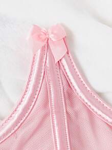 Floral Appliques Underwire Shapewear Top Without Blouse - Pink - View 7