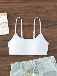 unicolor Cami Top bikini - Blanco - Ver 1