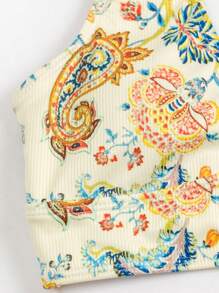 SHEIN Swim Summer Beach Paisley Print Bikini Set - Multicolor - View 5