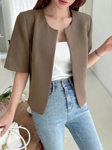 DAZY 纯色短袖西装外套，秋季商务休闲装