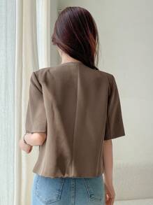 DAZY 纯色短袖西装外套，秋季商务休闲装