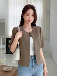 DAZY 纯色短袖西装外套，秋季商务休闲装