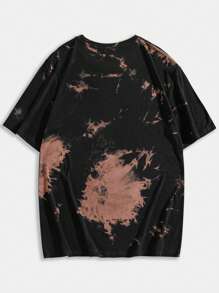 ROMWE MEN Goth 男士tie Dye口號和骷髏印花t恤 - 彩色 - 查看 2