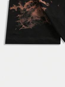 ROMWE MEN Goth 男士tie Dye口號和骷髏印花t恤 - 彩色 - 查看 4