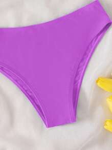 Swim Basics Teen Girl Solid Bikini Set Summer Beach - Purple - View 5