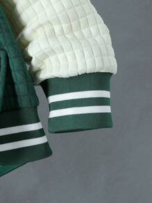 SHEIN Cậu bé Tween Đồ họa Chữ cái Áo khoác Đại học Không có áo Hoodie - màu xanh lá - Xem 4