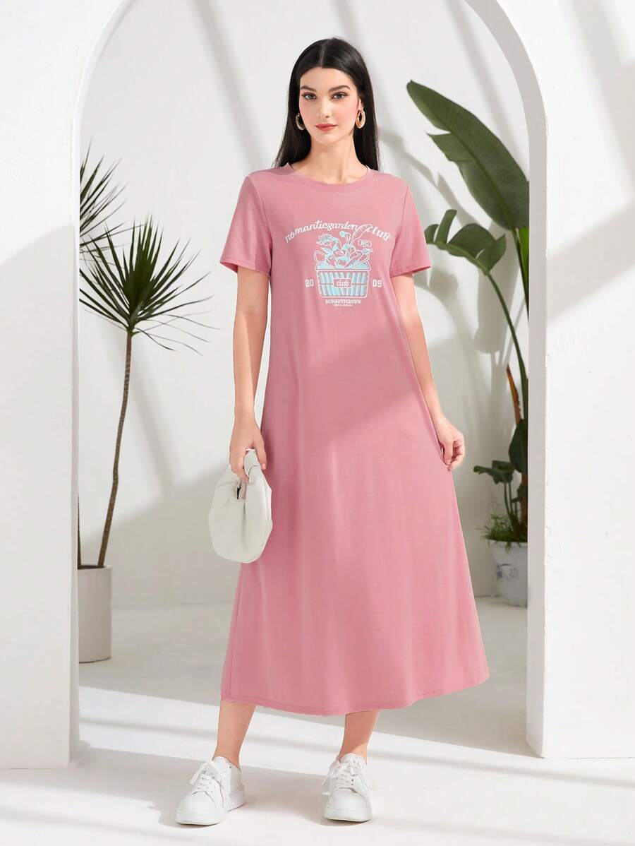 Mulvari Slogan Graphic Dress - Multicolor - View 1