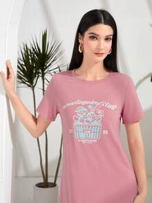 Mulvari Slogan Graphic Dress - Multicolor - View 5