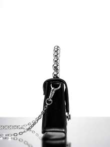 SHEIN ICON 迷你極簡風格方包扭鎖黑色 - 黑色 - 查看 4