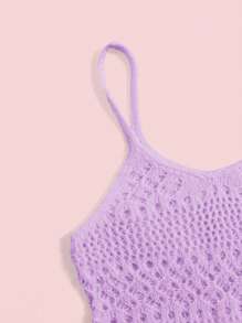 SHEIN 女孩針織罩衫連衣裙 - 紫丁香色 - 查看 5