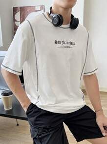 Manfinity RebelGame Áo thun nam Tương phản ràng buộc Slogan Giải trí - trắng - Xem 3