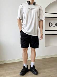 Manfinity RebelGame Áo thun nam Tương phản ràng buộc Slogan Giải trí - trắng - Xem 4