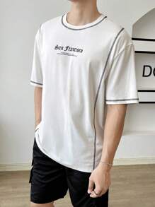 Manfinity RebelGame Áo thun nam Tương phản ràng buộc Slogan Giải trí - trắng - Xem 1
