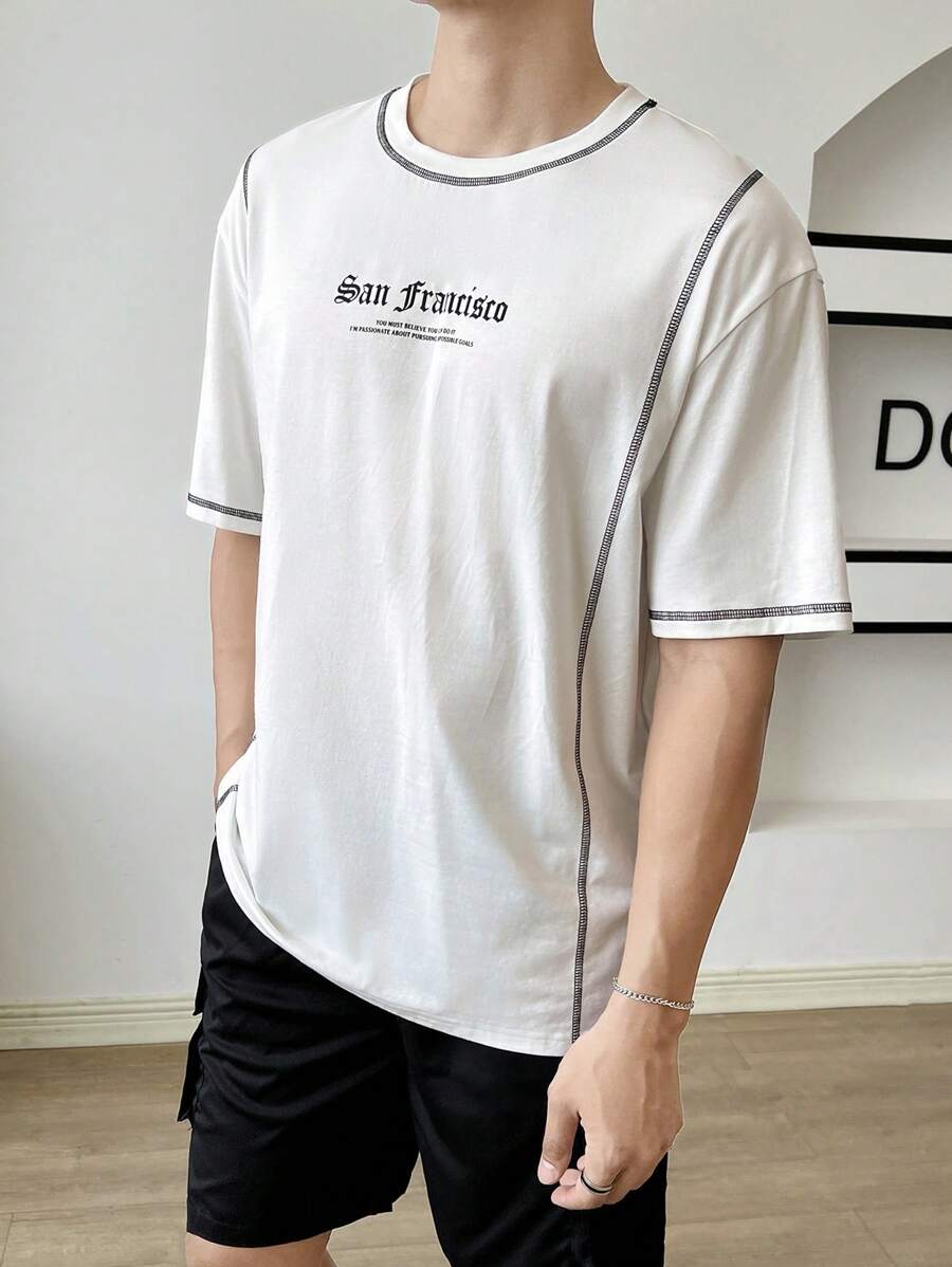 Manfinity RebelGame Áo thun nam Tương phản ràng buộc Slogan Giải trí - trắng - Xem 1