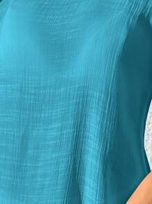 SHEIN Unity Cut Out Backless Split Hem Cover Up Dress Without Bikini Summer - Blue - View 6