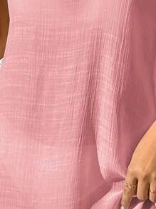 SHEIN Unity Cut Out Backless Split Hem Cover Up Dress Without Bikini Summer - Pink - View 6