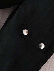 Baby Boy Letter Graphic Tee & Flap Detail Pants