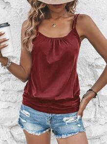 Breezaya Solid Cami Top - Burgundy - View 4