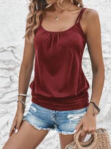 Breezaya Solid Cami Top - Burgundy - View 5