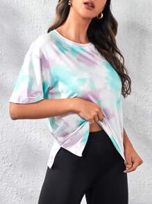 Gameset SHEIN Sport Áo Tees & Tanks  Thể thao Nữ Chia Cà vạt nhuộm - Nhiều màu - Xem 4