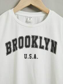 SHEIN Bộ hai mảnh Gái Xếp li Lá thư Sọc ca rô Giải trí - Nhiều màu - Xem 3