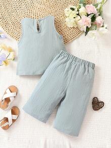 Bộ đồ Em bé màu trơn - Xám - Xem 2