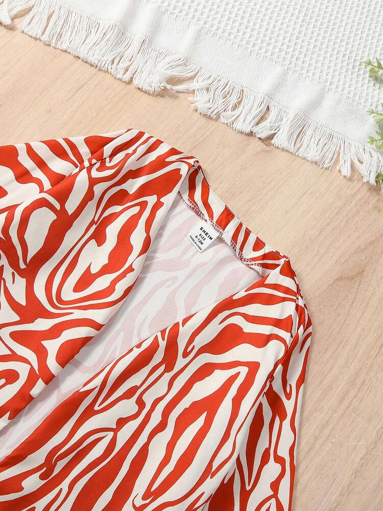 SHEIN Baby Girl Cami Top & Zebra Striped Kimono & Shorts - Multicolor - View 3