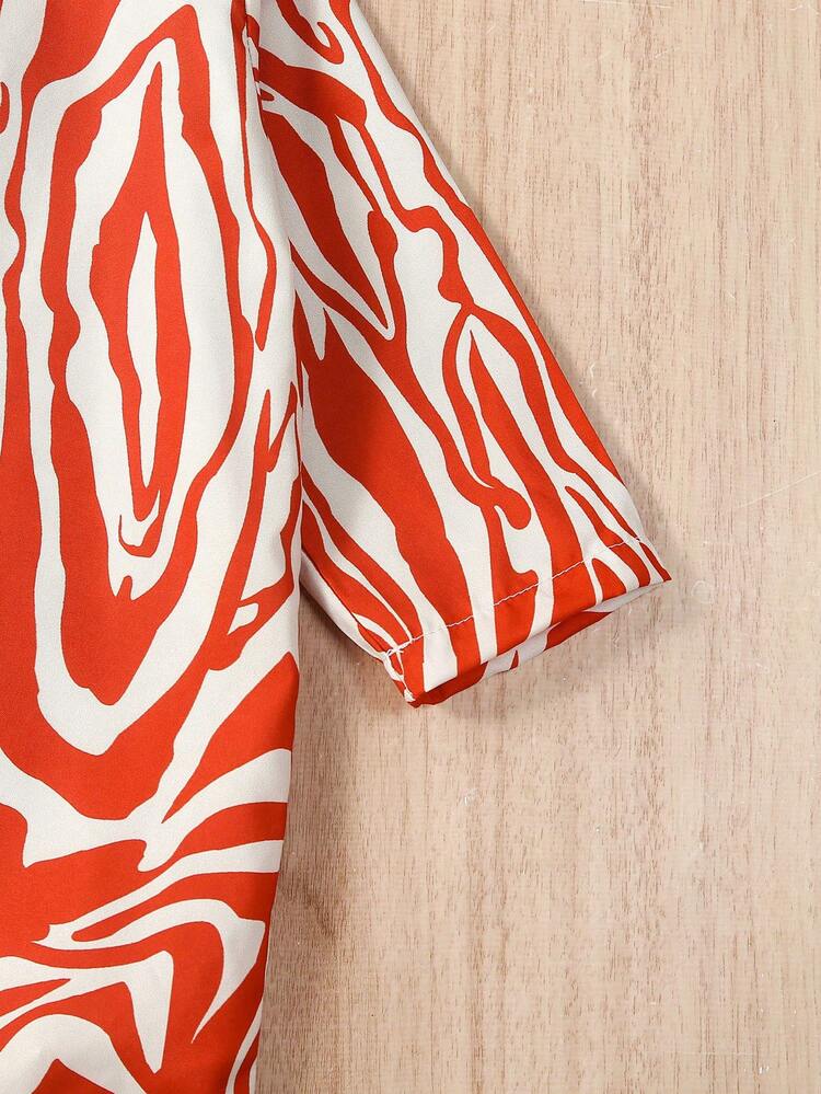 SHEIN Baby Girl Cami Top & Zebra Striped Kimono & Shorts - Multicolor - View 4