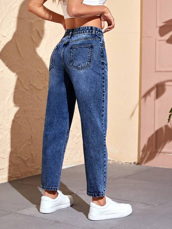 SHEIN PETITE Jean Droit Taille Haute Mode en ligne SHEIN FRANCE