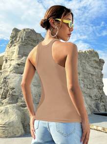 Muchica Top tank unicolor tejido de canalé