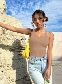 Muchica Top tank unicolor tejido de canalé