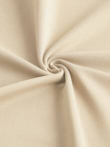 SHEIN BASICS 纯色短款 T 恤 - 米色 - 查看 3