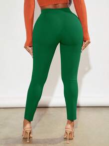 SHEIN SXY Leggings unicolor bajo con abertura